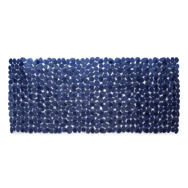 Simply Essential™ Rocks 16" x 35" Vinyl Tub Mat in Blue