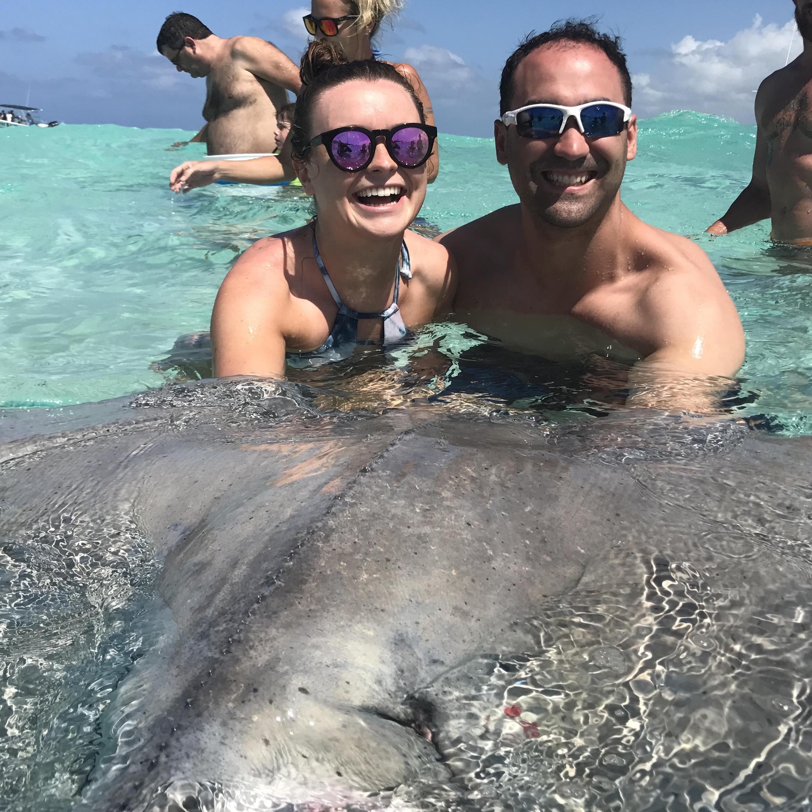 Swimming with Sting Rays in Grand Cayman
