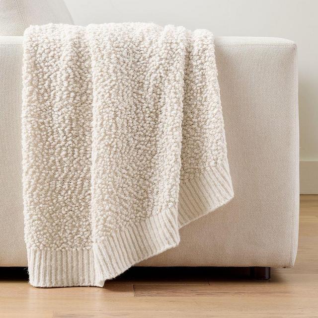 Juniper Bobble Knit Throw, Ivory, 50" x 60"