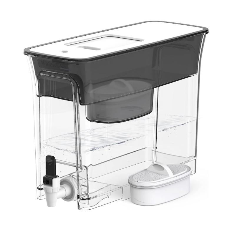 Waterdrop Slim Water Filter Dispenser for Fridge, Large Capacity, 35-Cup, 200-Gallon Long-Life, 5X Lifetime, Reduces Chlorine, PFOA/PFOS and More, BPA Free, Black (with 1 Filter).