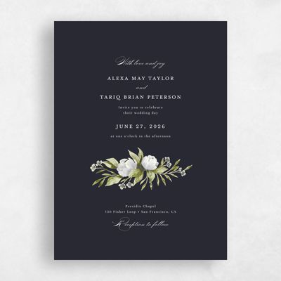 Ebony, Black Wedding Invitation - Cordova Classic