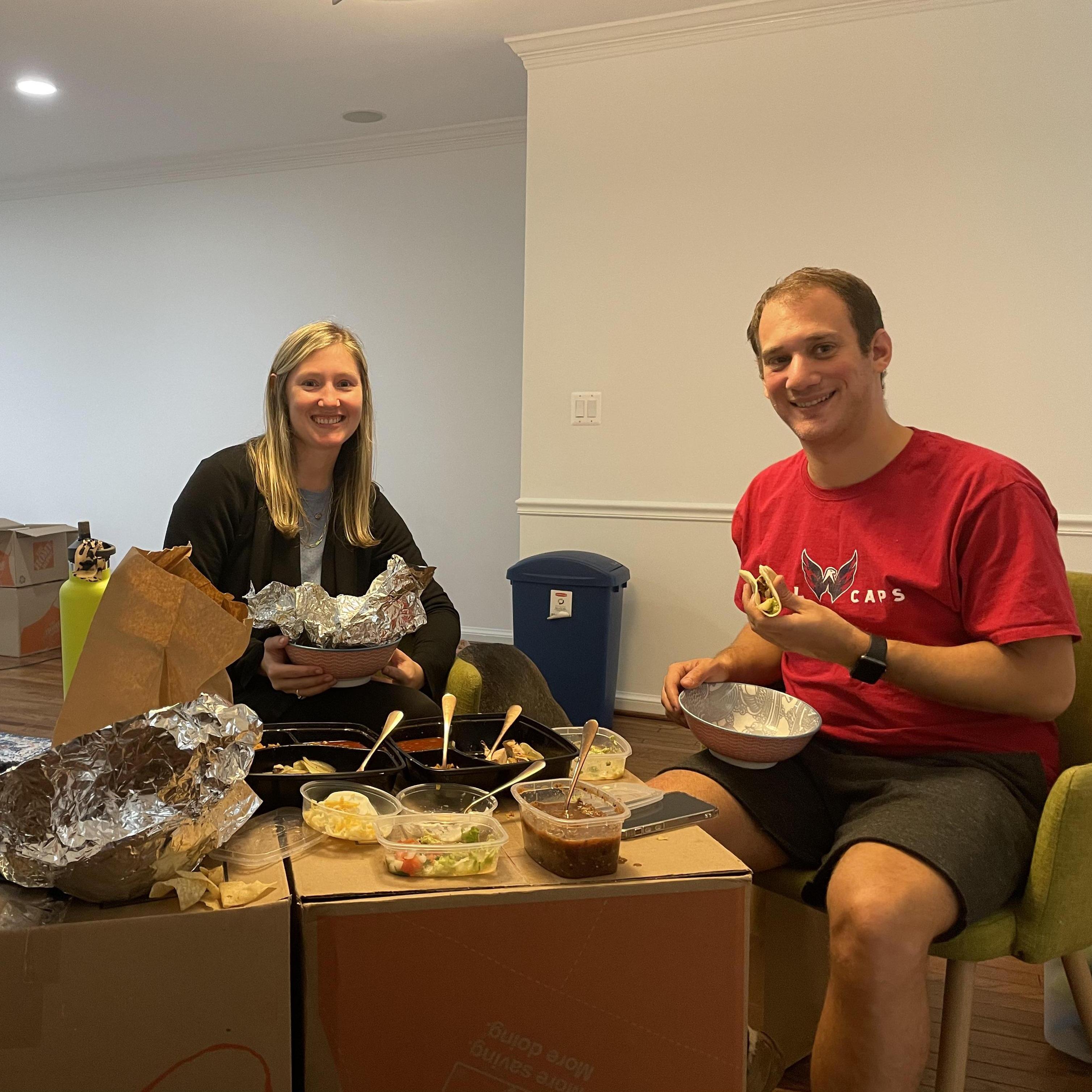 First dinner in our new house!