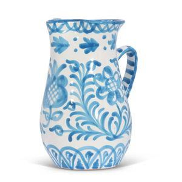 Casa Azul Medium Pitcher with Hand-painted Designs