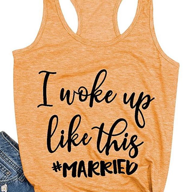I Woke Up Like This Married Tank Top Women Bride Honeymoon Vacation Tanks Wedding Gift Shirt Vest