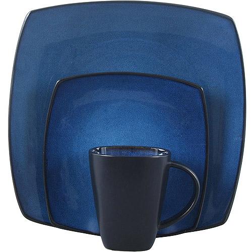 Gibson Home Soho Lounge Square Stoneware 16-Piece Dinnerware Set