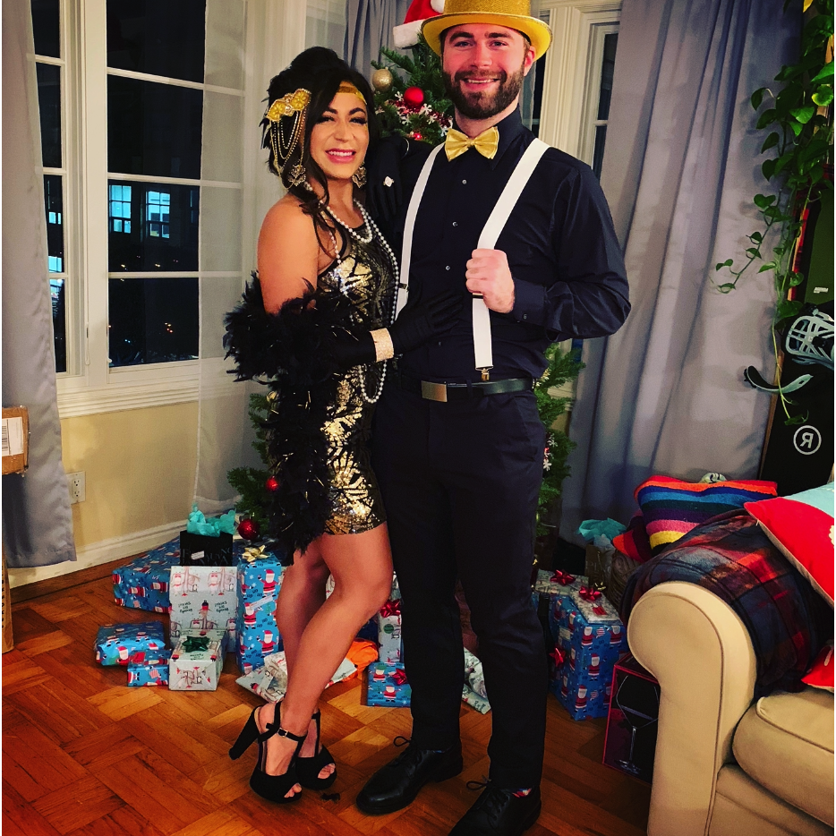 Don't temp us with a theme! All dressed up for Denny's company Christmas party!