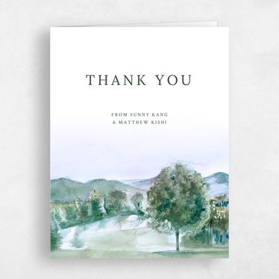 Deepest Teal, Blue Wedding Thank You - Montecillo Portrait