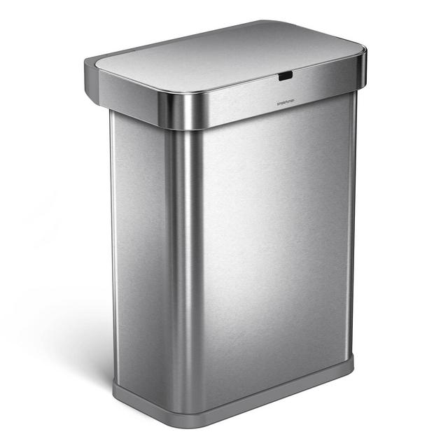 simplehuman 58L Single Compartment Sensor Can Voice Plus Motion Control Silver