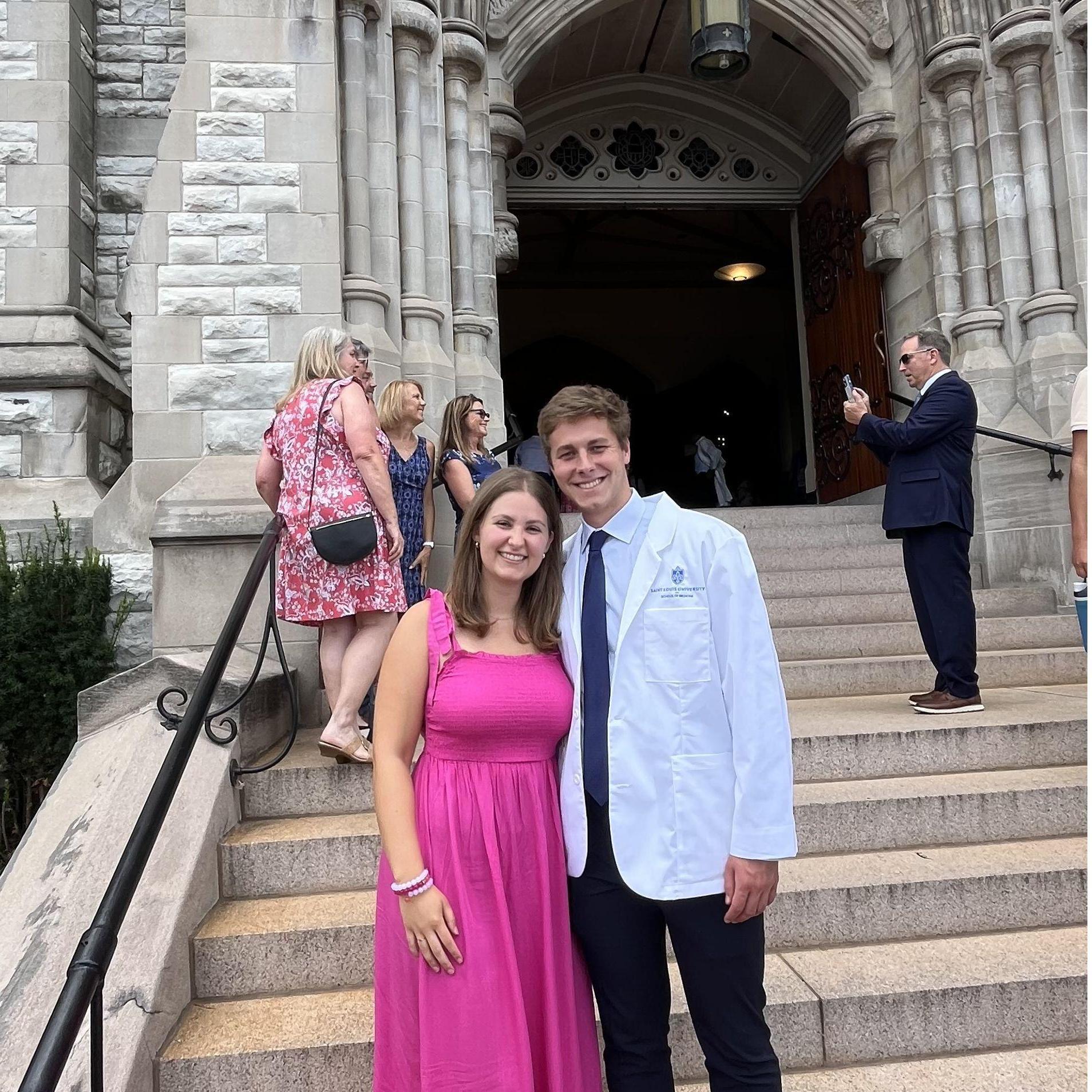 7/28/2024: Joe's white coat ceremony to kick off med school at St. Louis University
