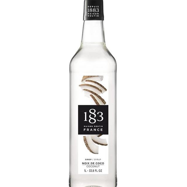 1883 Coconut Syrup - Flavored Syrup for Hot & Iced Beverages - Gluten-Free, Vegan, Non-GMO, Kosher, Preservative-Free, Made in France | 1 Liter Bottle (33.8 Fl Oz)