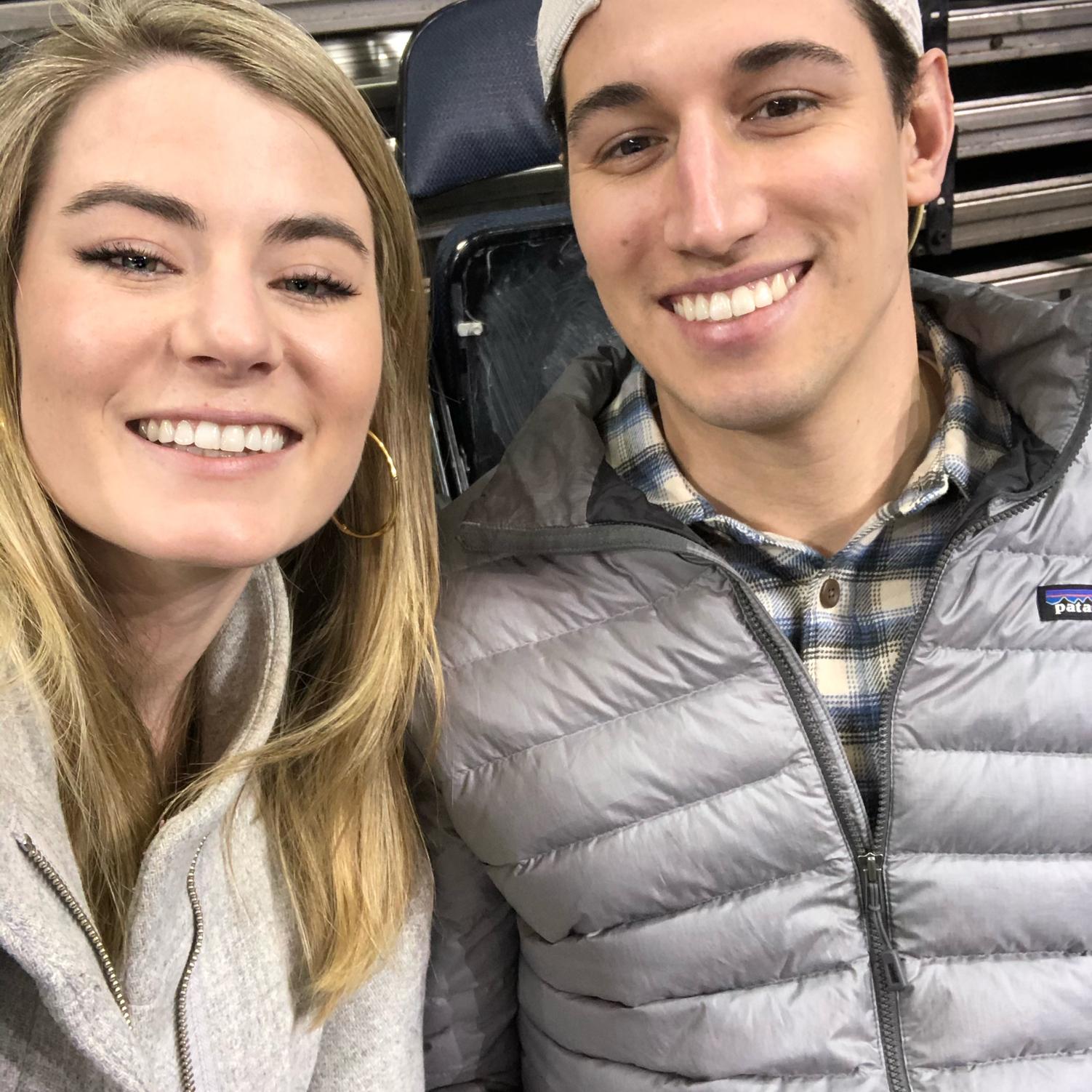 02/16/2020 - Robb got us front row seats to a Rangers v Bruins game for our 10th date. It was incredible and sealed the deal. This is also the first photo we ever took together!