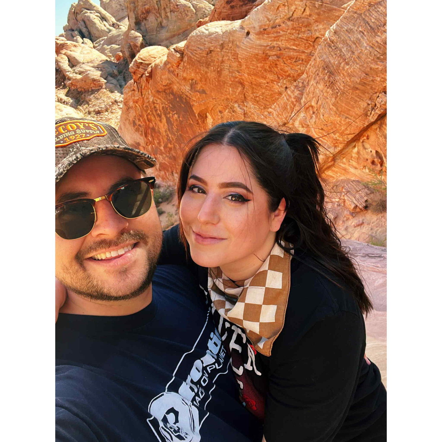 Christina and Caleb on one of their many visits to the Las Vegas desert. Exploring Valley of Fire State Park. (2022)