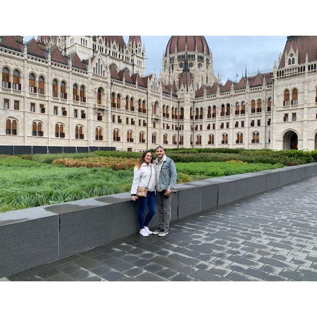 Exploring Budapest on one of our first trips together.