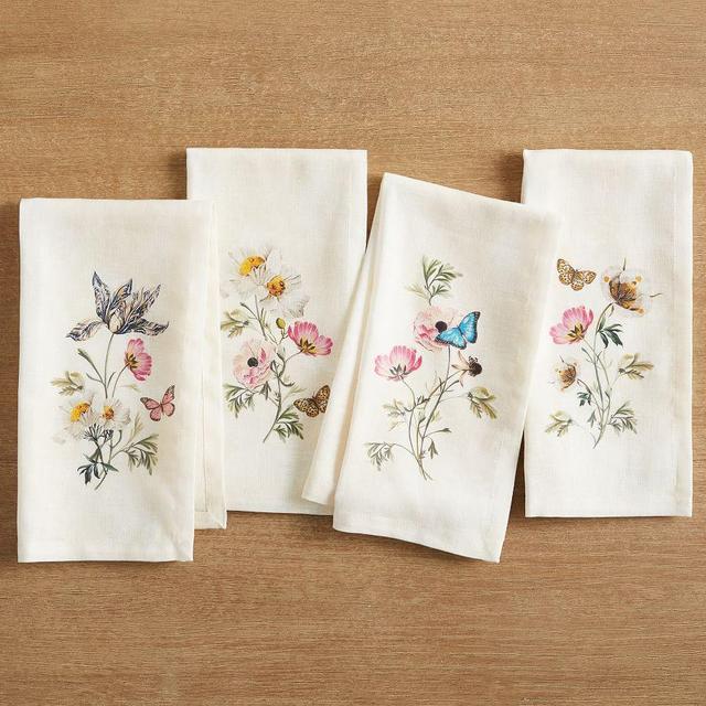 Monique Lhuillier Tuileries Linen/Cotton Napkins, Set of 4