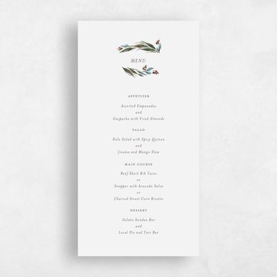 Seashell, Grey Wedding Menu - Heath