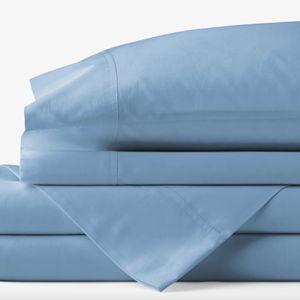 Company Cotton™ Percale Solid Sheet Set | Queen | Porcelain Blue