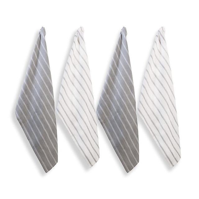 LANE LINEN Kitchen Towels Set - Pack of 4 Cotton Dish Towels for Drying Dishes, 18”x 28”, Kitchen Hand Towels, Absorbent Tea Towels, Towels for Kitchen, Quick Drying Kitchen Towel Set - Grey