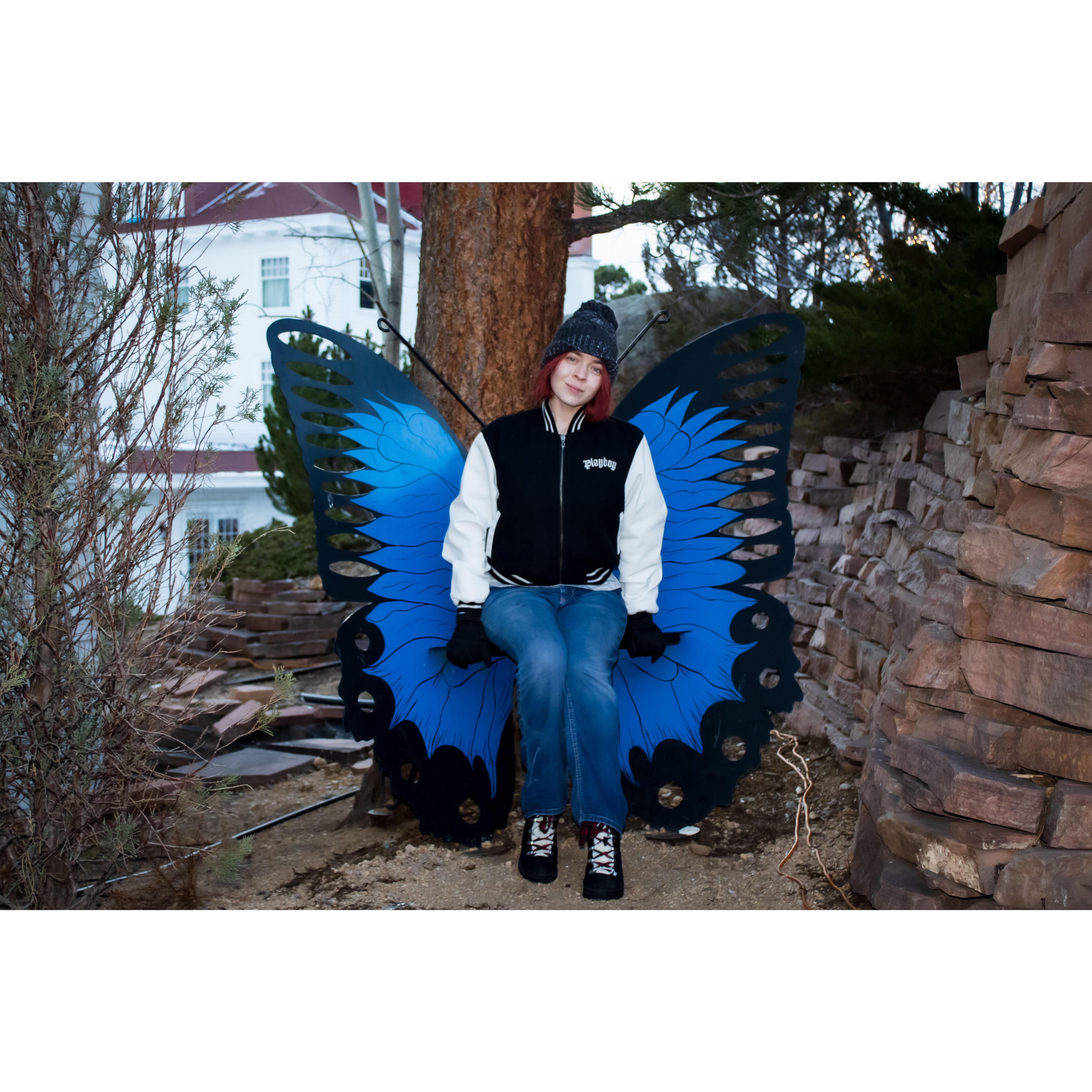 Outside the Stanley hotel