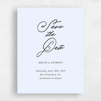 Light Sky, Blue Wedding Save the Date - Cristal Portrait