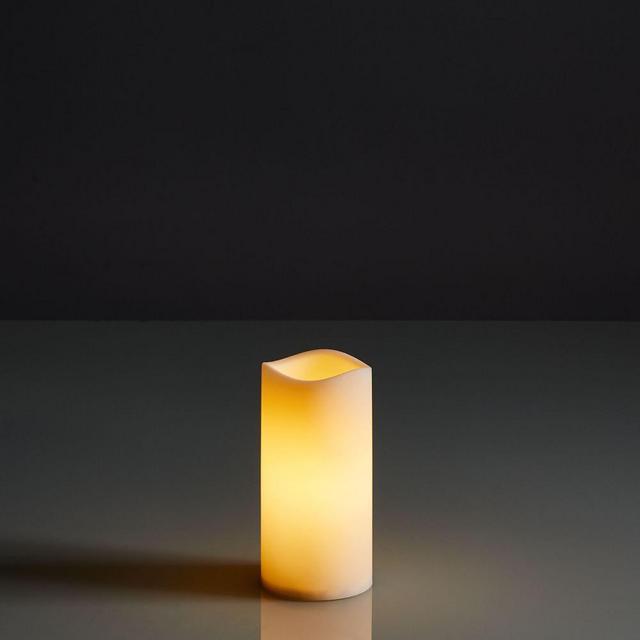 Indoor/Outdoor Flickering Flameless Pillar Candle, 3"x6"
