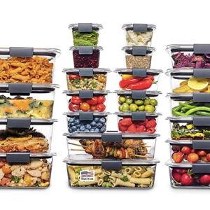 Rubbermaid Brilliance BPA Free 44-Piece Food Storage Containers Set Airtight Leak-Proof with Lids for Meal Prep Lunch and Leftovers