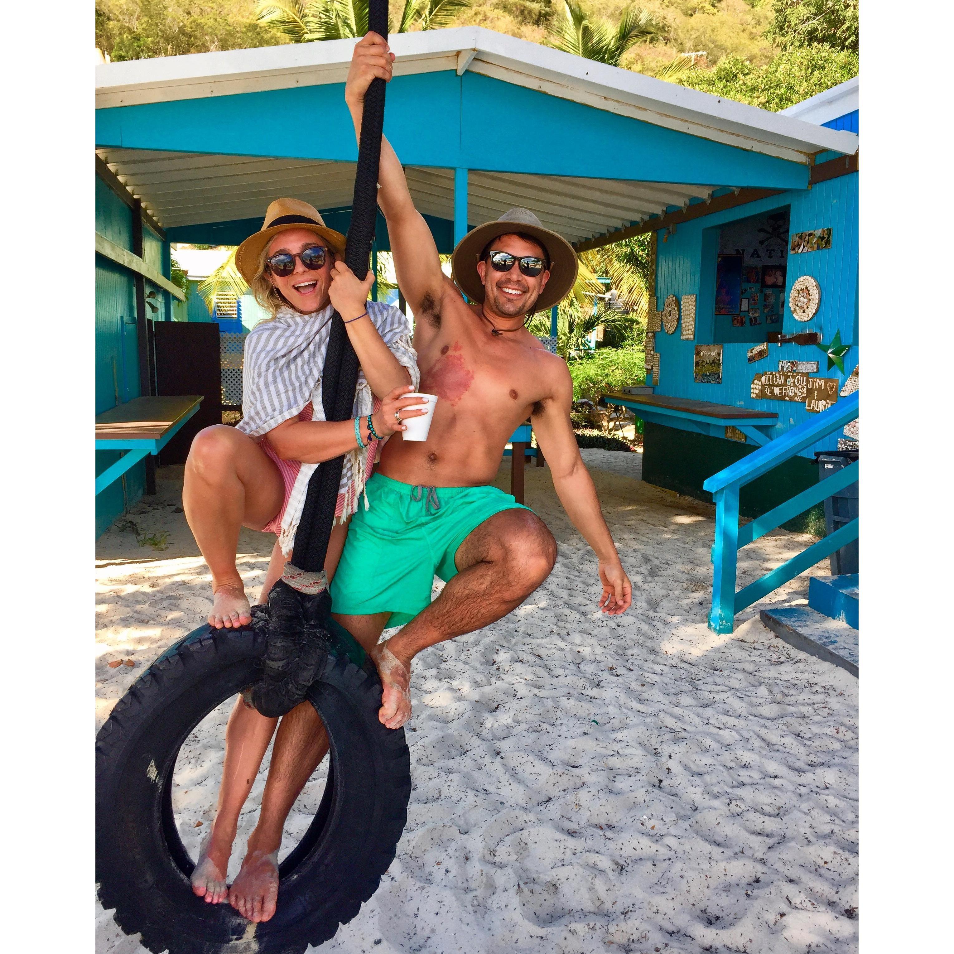 Swinging away at Ivan's (BVI 2017)