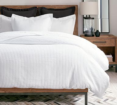 Stripe Matelasse Organic Cotton Duvet Cover & Shams