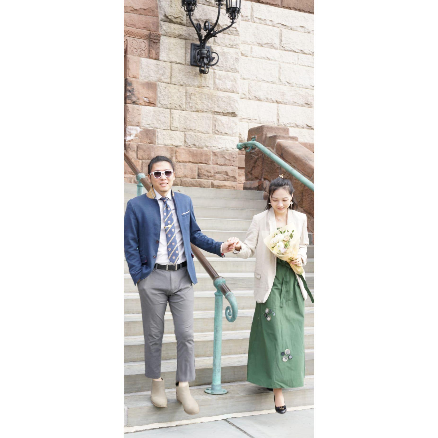 In front of Cambridge City Hall