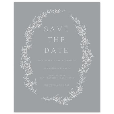 Gray, Grey Wedding Digital Save the Date - Rhys Portrait