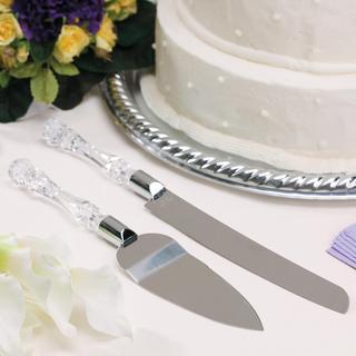 Cake Serving Set with Faux Crystal Handles