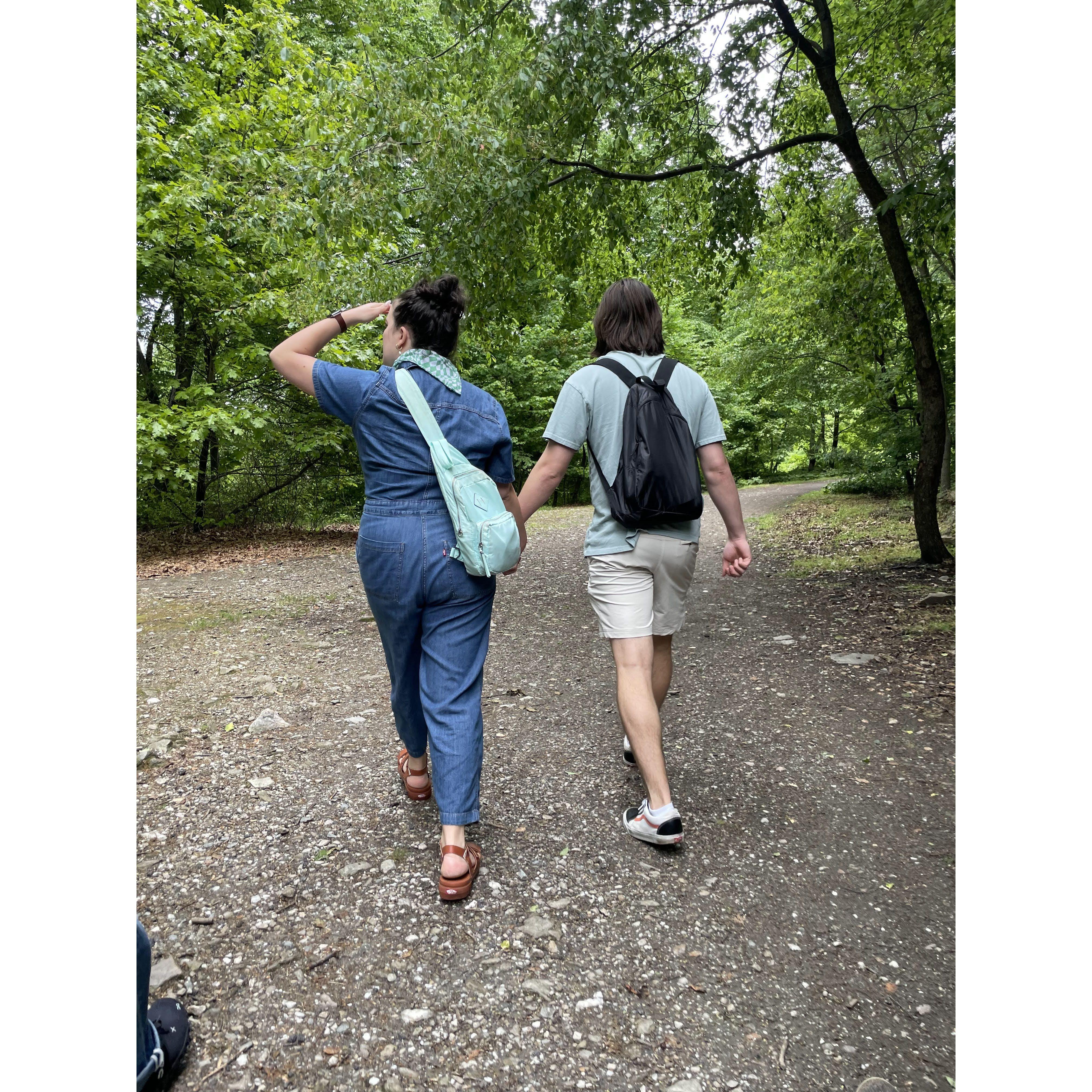 We were hiking to the proposal and Olivia didn't even know (but everyone else did!)