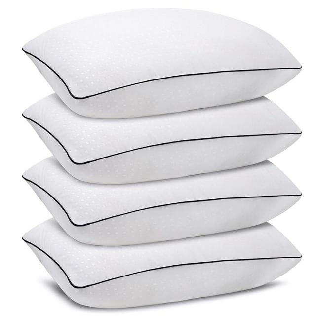 Higoom Queen Size Bed Pillows for Sleeping 4 Pack,Luxury Hotel Pillows,Comfortable and Supportive,Machine Washable,Suitable for Stomach,Back and Side Sleepers.
