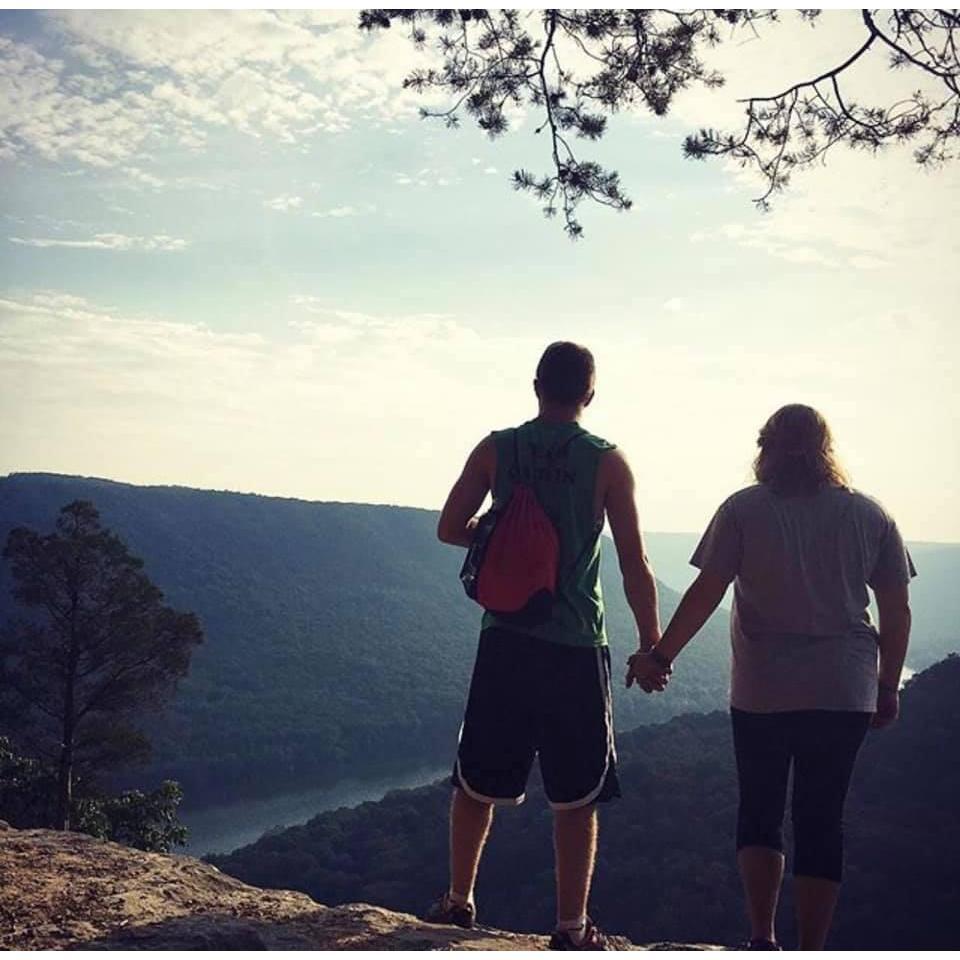 One of our first dates, on a hike in Chattanooga, TN