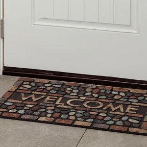 allen + roth 18-in x 30-in Multi Polyester Non-Slip Grip Outdoor Decorative Door Mat
