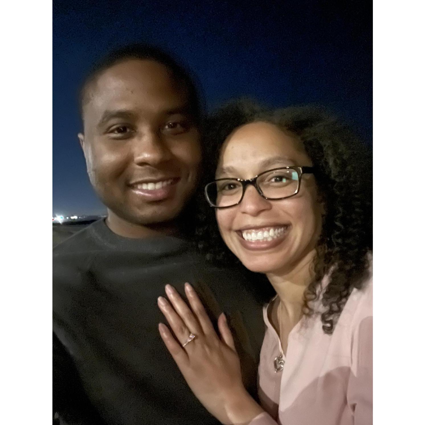 McKinley proposed on New Years Eve 2020 on Carlsbad Beach in California. We had the beach to ourselves and it was the perfect night!