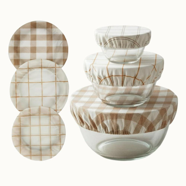 3 Pcs Reusable Bowl Covers for Bread Proofing Beeswax Bowl Covers Reusable 8/10/12 Inch, 100% Organic Cotton, Elastic Cover for Sourdough Bread, Dough Proofing & Food Storage