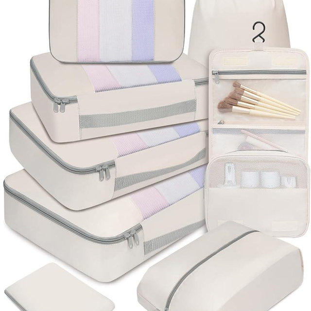 BAGAIL 6 Set/8 Set/10 Set Packing Cubes Various Sizes Packing Organizer for Travel Accessories Luggage Carry On Suitcase