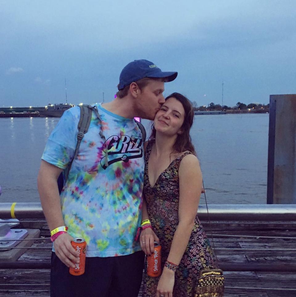 3 months into dating we decided to road-trip to New Orleans to go to the Buku music festival! The trip ended with us both getting food poisoning at a restaurant stop on the drive home!