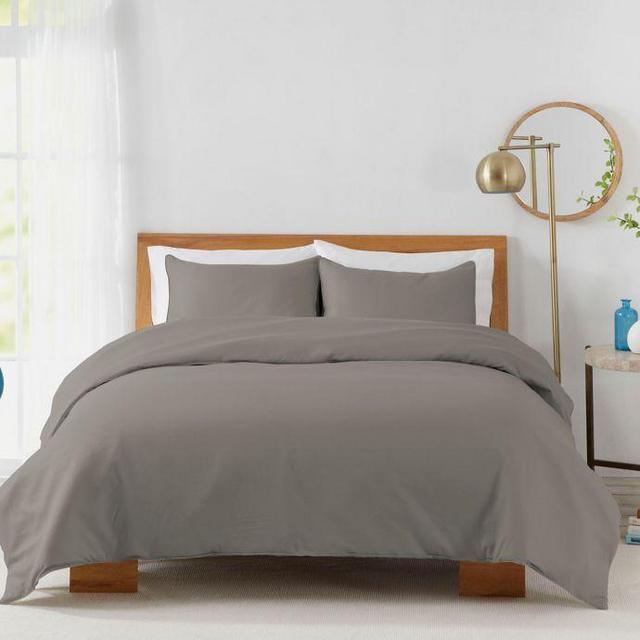 450-Thread-Count Cotton Sateen King Cover Set in Grey