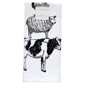 Farm Animal Flour Sack Kitchen Towel White - Threshold™