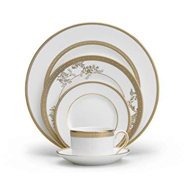 Vera Wang Wedgwood 5014697730 Vera Lace Gold 5-Piece Dinnerware Place Setting
