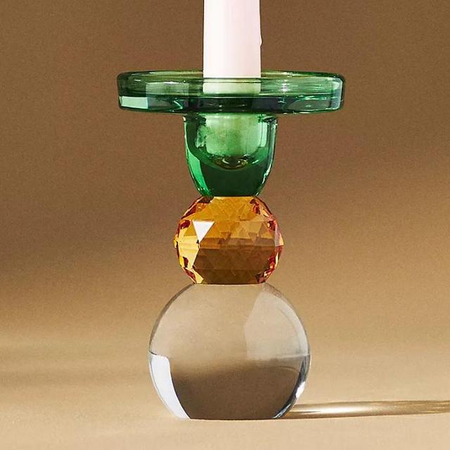 Cut Glass Candle Holder