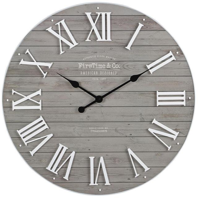 FirsTime® Emmett Shiplap 27-Inch Wall Clock in White/Grey