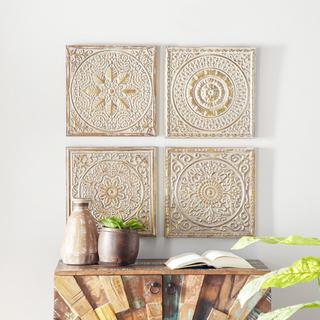 4-Piece Hammered Wall Plaque Set