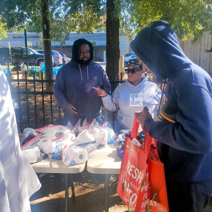 Bringing necessities (God, food and toiletries) to those who need it. Evangelism ministry work!