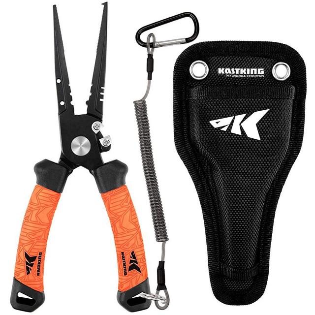 KastKing Speed Demon Pro Fishing Pliers, 420 Stainless Steel, Fishing Tools, Saltwater Resistant Fishing Gear, Tungsten Carbide Cutters, Corrosion Resistant Coating, SuperPolymer Grip Handles