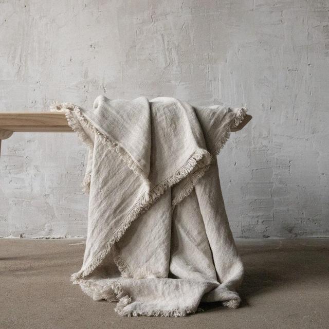 European Linen Bedspread | Oatmeal