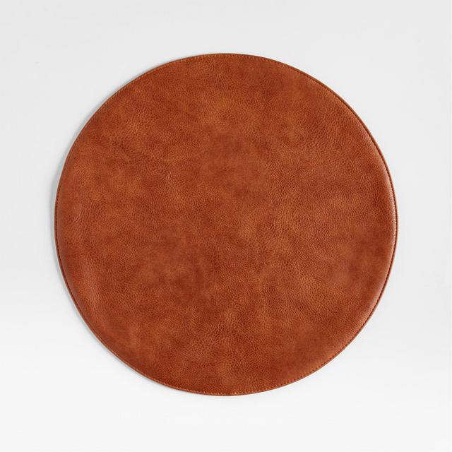 Maxwell Cognac Round Easy-Clean Placemat