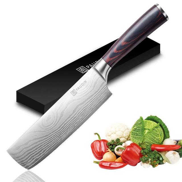 N1 Series 7-Inch Nakiri Vegetable Cleaver, Forged German Steel