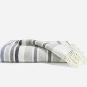 Striped Lambswool Throw Blanket